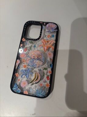 Casetify Black-Edged Floral Disco Phone Case with Pastel Accents